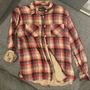 United By Blue Flannel Plaid Button Up Large